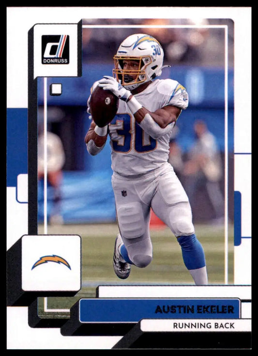 Austin Ekeler football card from 2022 Donruss Los Angeles Chargers series