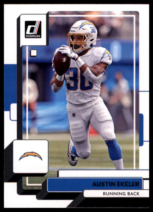Austin Ekeler football card from 2022 Donruss Los Angeles Chargers collection