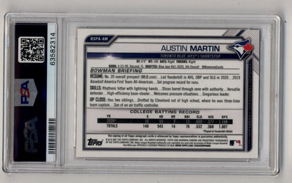Austin Martin 2021 Bowman Chrome Sapphire Edition Orange Refractor Auto 05/25 PSA 10 Gem Mint - Singles