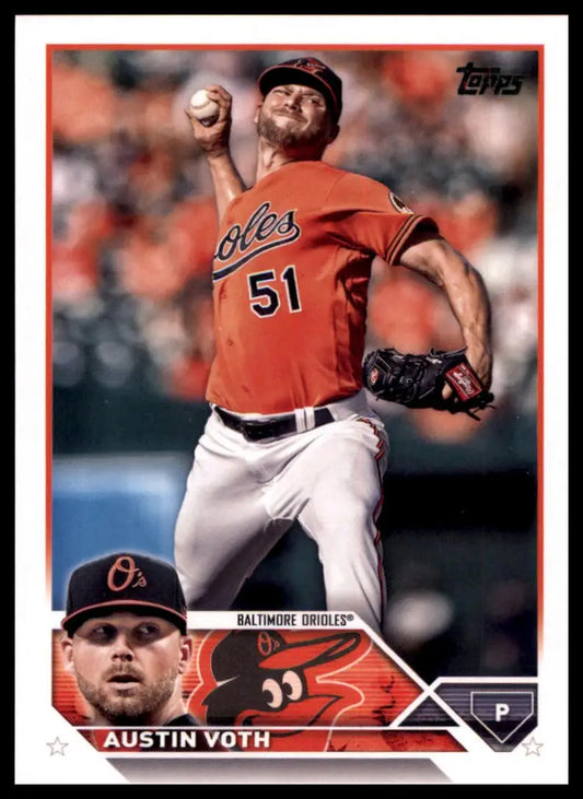 Austin Voth baseball card from 2023 Topps #647 Baltimore Orioles collection