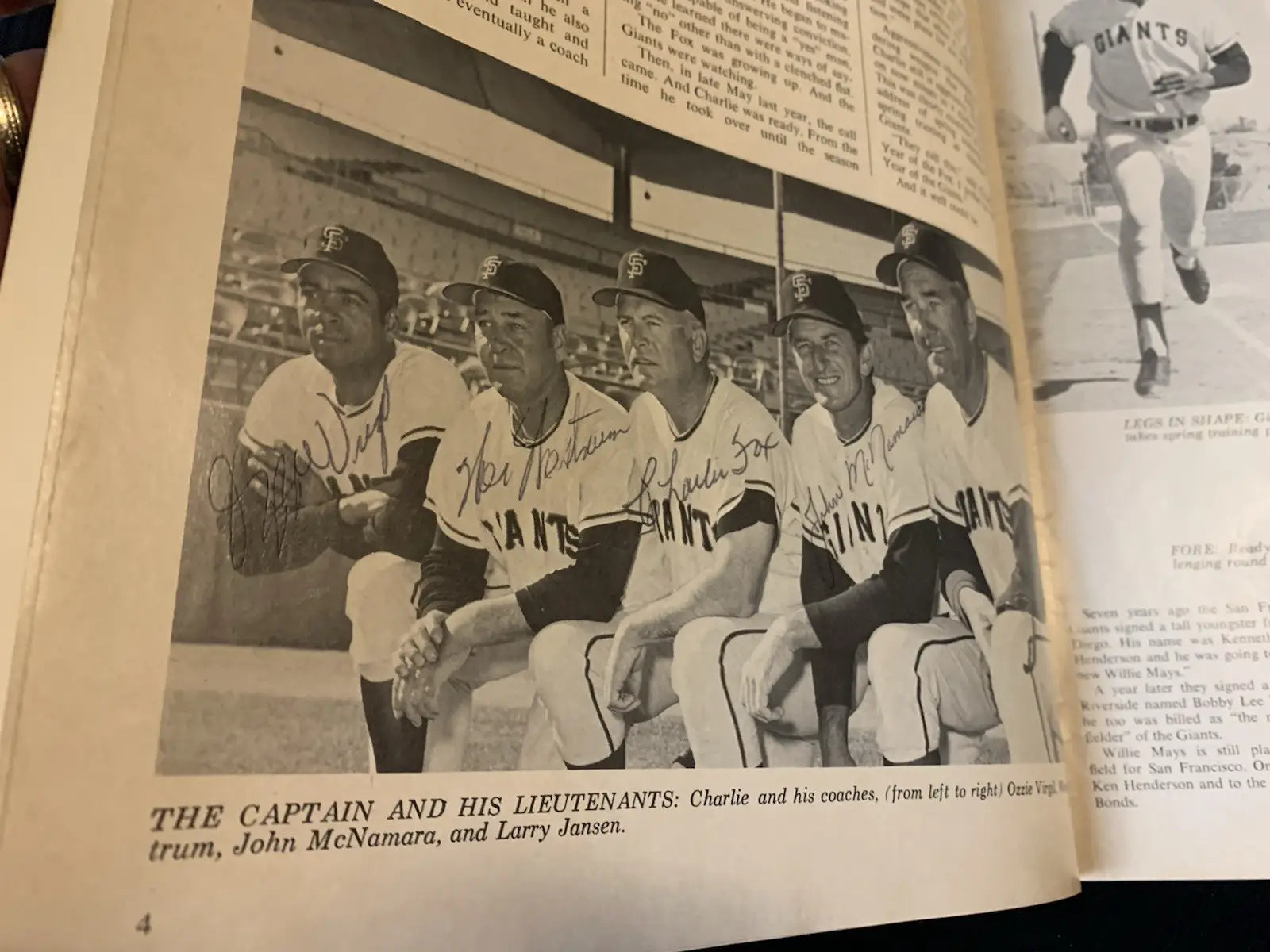AUTO 1971 San Francisco Giants Yearbook Mays McCovey Marichal 24 Signatures JSA