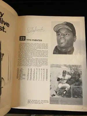 AUTO 1971 San Francisco Giants Yearbook Mays McCovey Marichal 24 Signatures JSA