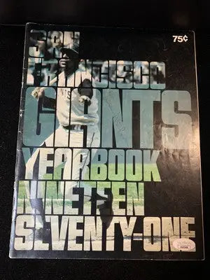 AUTO 1971 San Francisco Giants Yearbook Mays McCovey Marichal 24 Signatures JSA