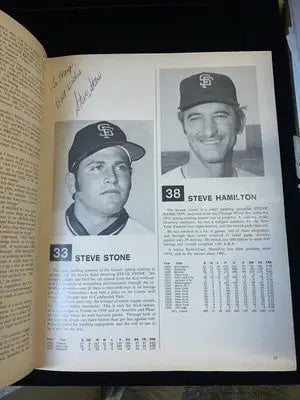 AUTO 1971 San Francisco Giants Yearbook Mays McCovey Marichal 24 Signatures JSA