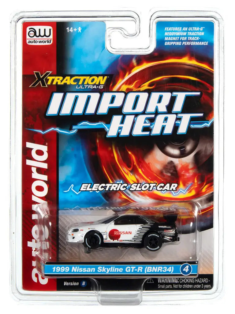 Packaged Auto World SC378 Xtraction UltraG Slot Car of Nissan Skyline GT-R 1999 model