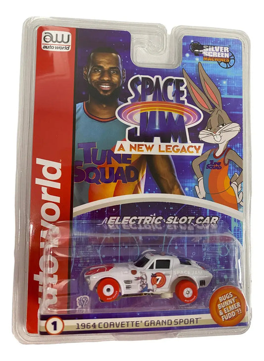 Packaged toy car from Space Jam A New Legacy in Auto World Silver Screen merchandise