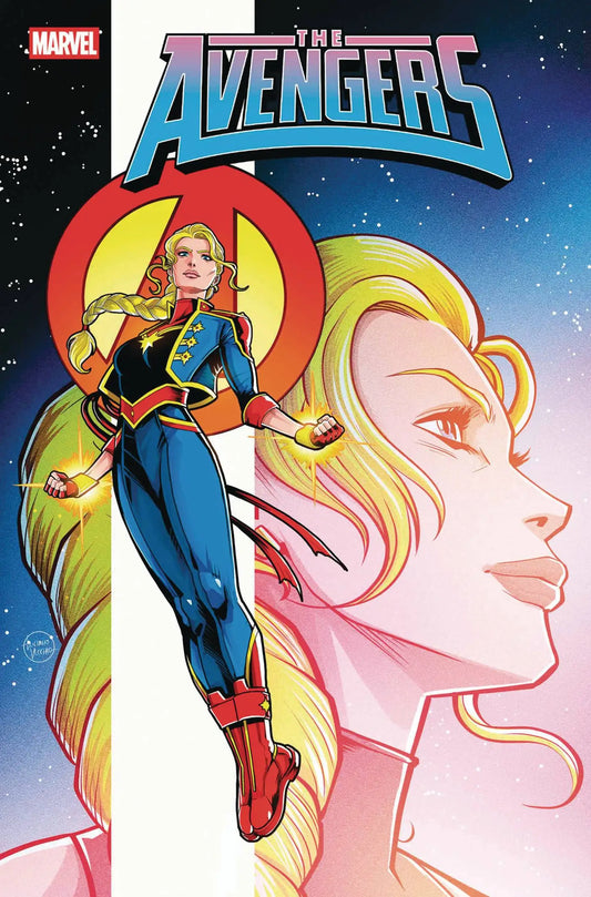 Avengers comic book cover featuring Captain Marvel art by Luciano Vecchio for AVENGERS #25