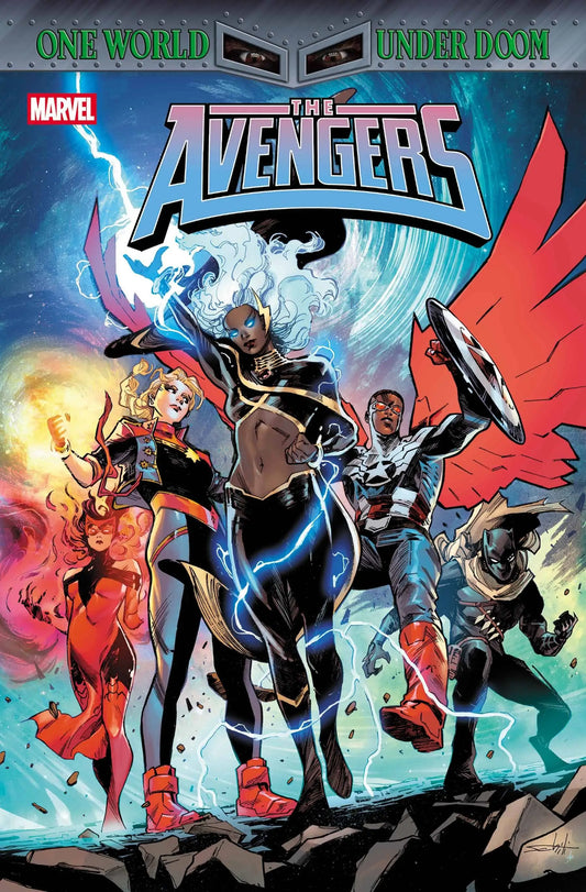 AVENGERS #28 comic book cover featuring Marvel superheroes in dynamic action scene
