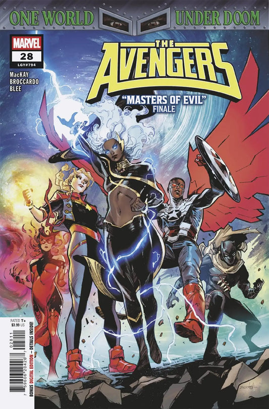Avengers Reunited Doom Comic Book displayed in Avengers #28 Impossible City product