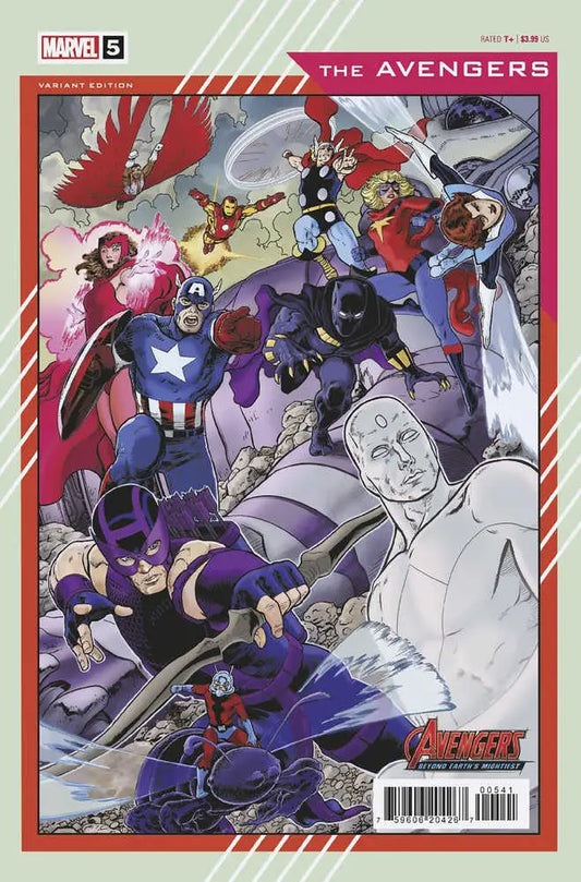 Comic book cover of Avengers in action for Avengers #5 Aaron Kuder 60th Variant