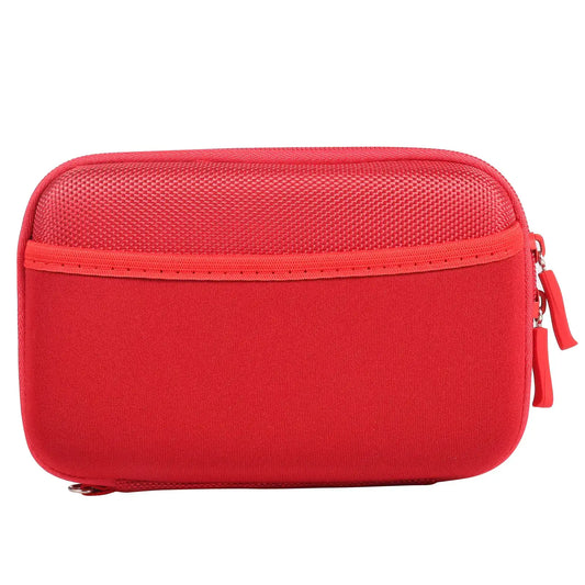 Red zippered carrying case for Diabetic Supplies, Blood Glucose Meter, Test Strips