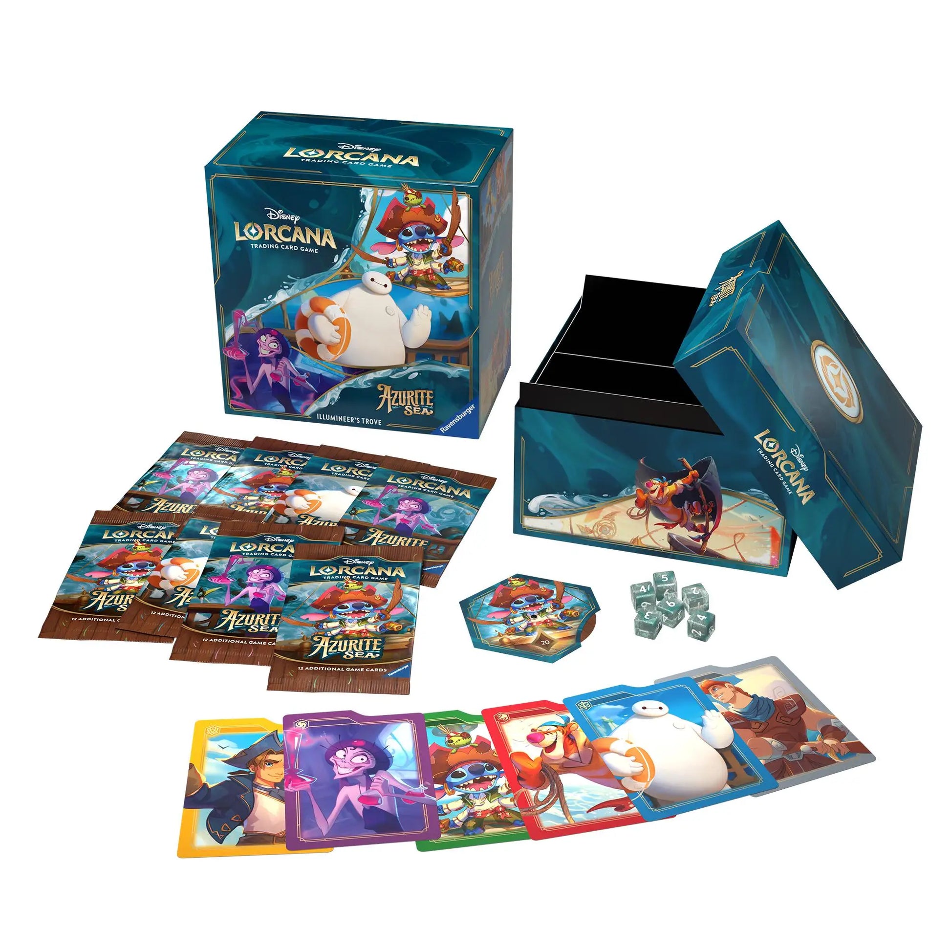 Disney Lorcana trading card game Azurite Sea Illumineer’s Trove with card dividers