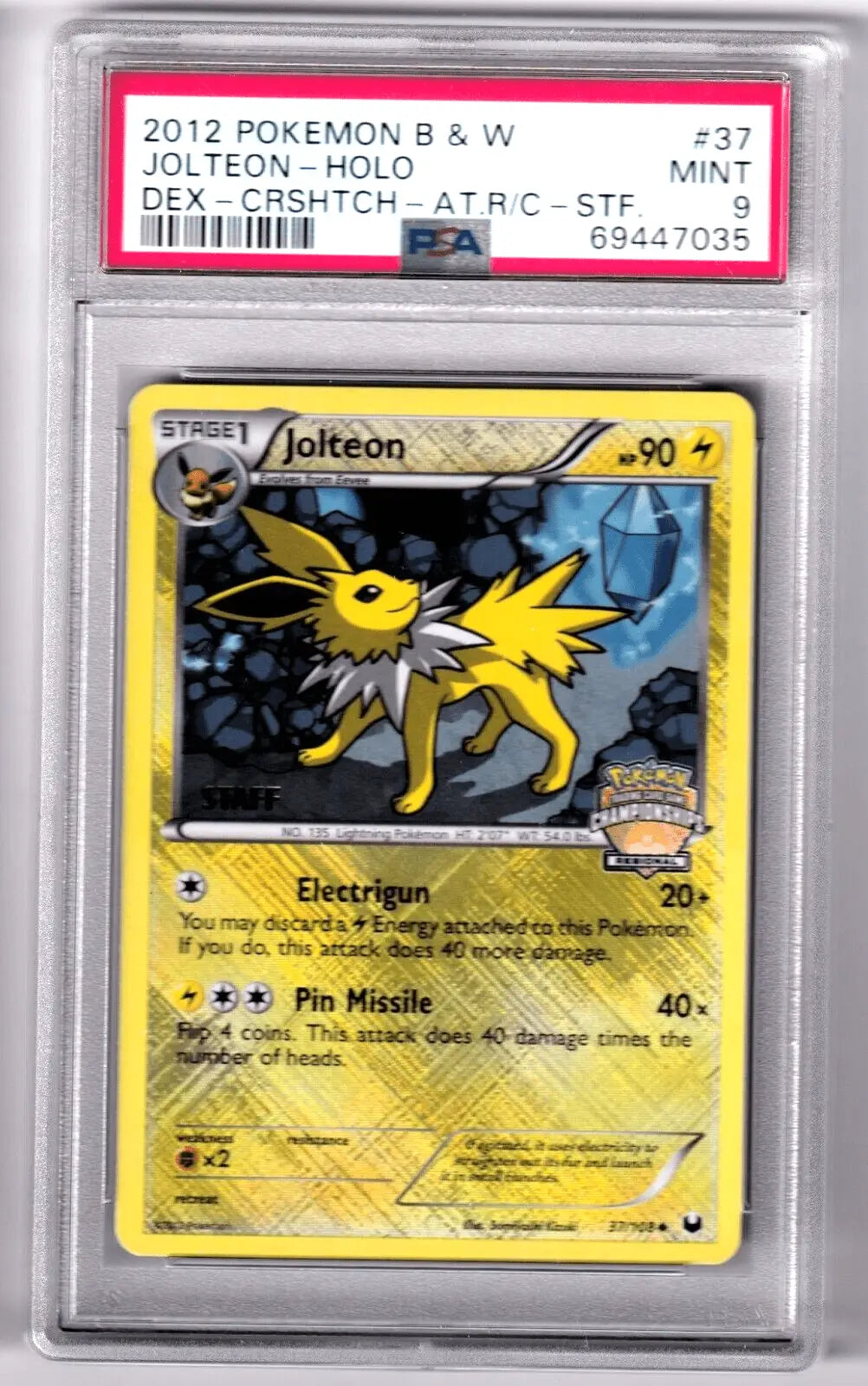 Graded Jolteon X Hatch holo regional championship promo staff stamp Pokémon card