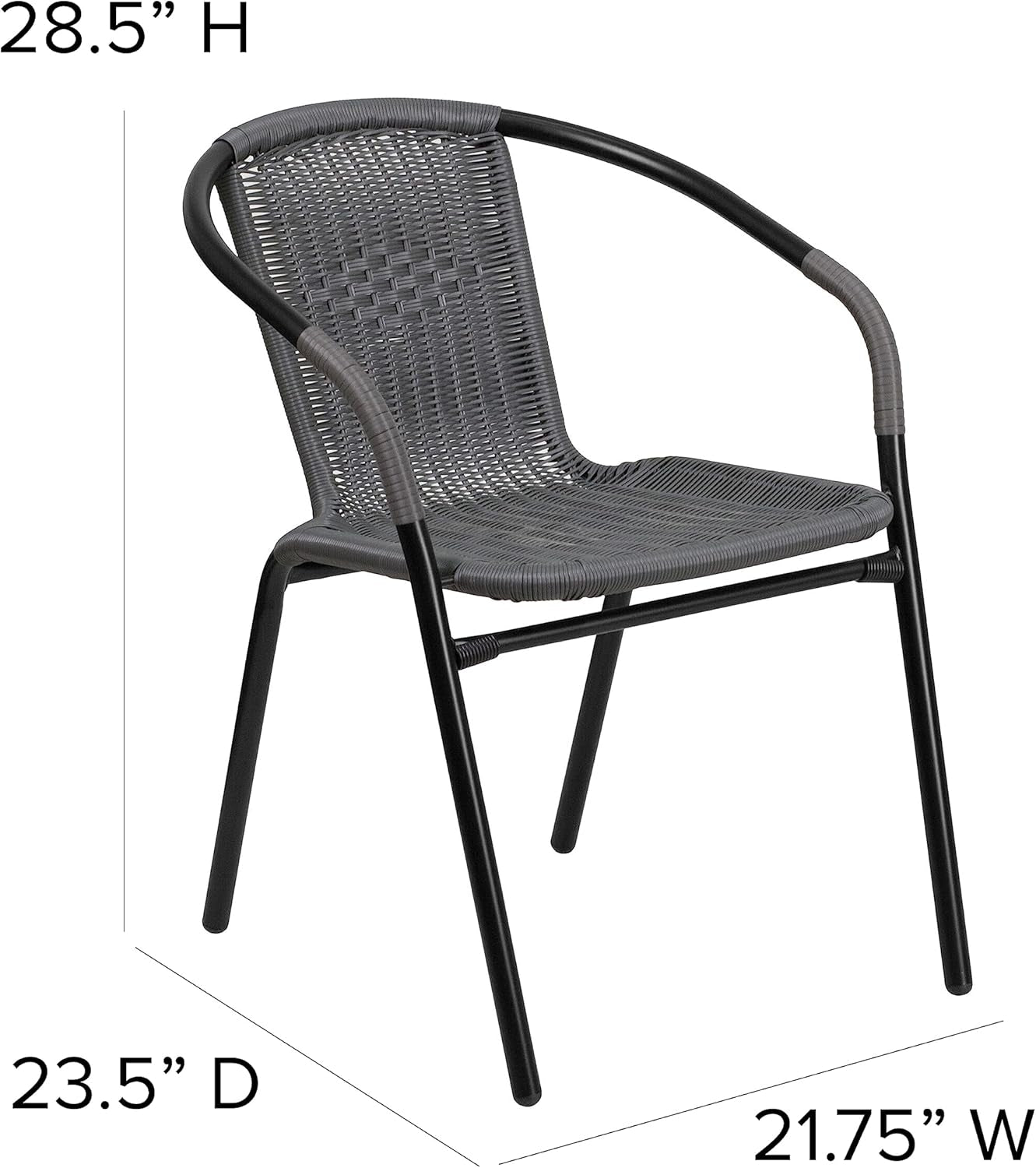 Modern Stackable Rattan Dining Chairs Set for Outdoor-2