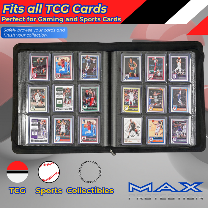 Max Pro Ultra Guardian Top Loader Binder | Holds 252 Standard 3″×4″ Sports & Pokemon Cards