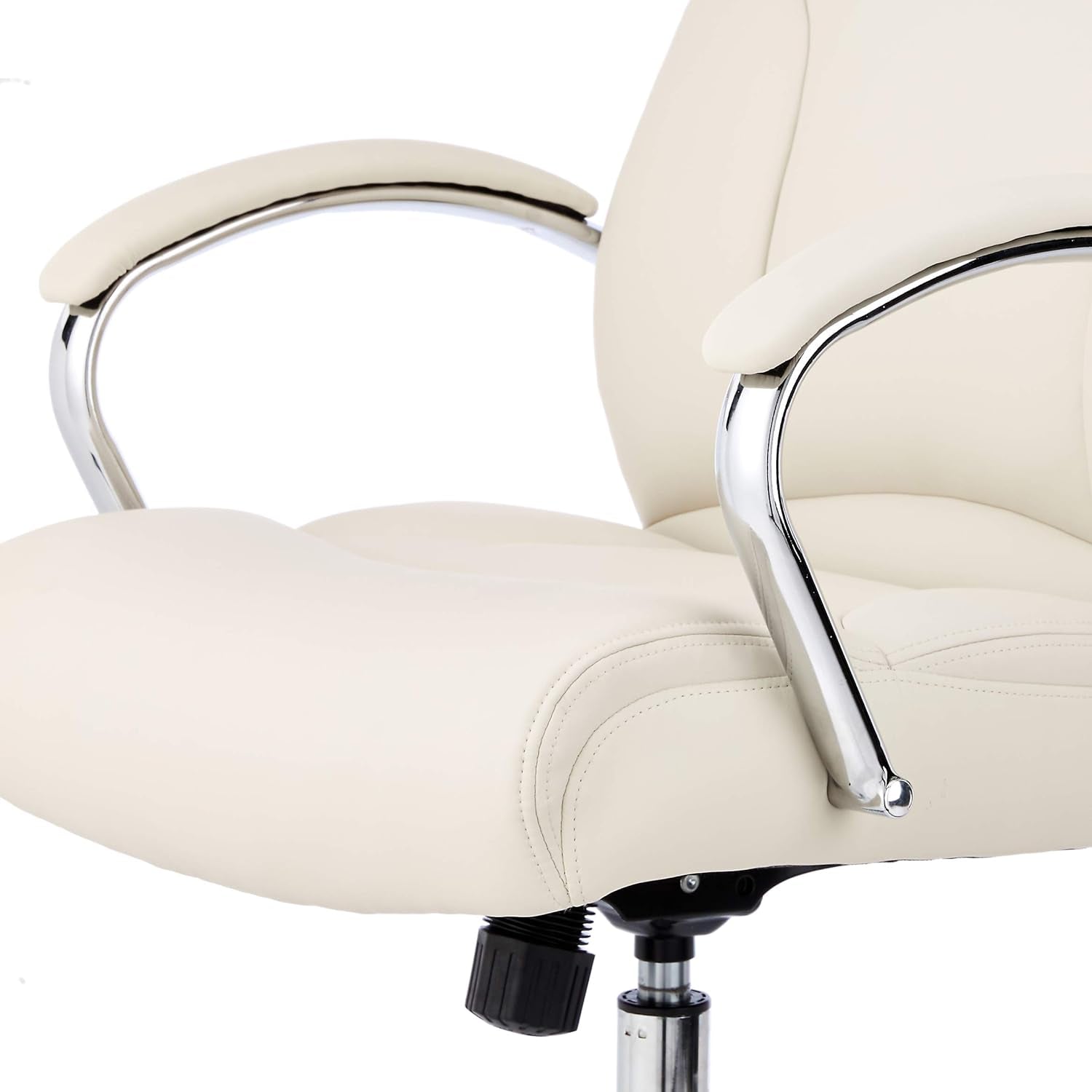 Executive Desk Chair, 275Lb Capacity, Oversized Cushion, Ivory Bonded Leather, 29.13"D X 25.2"W X 43.11"H-3