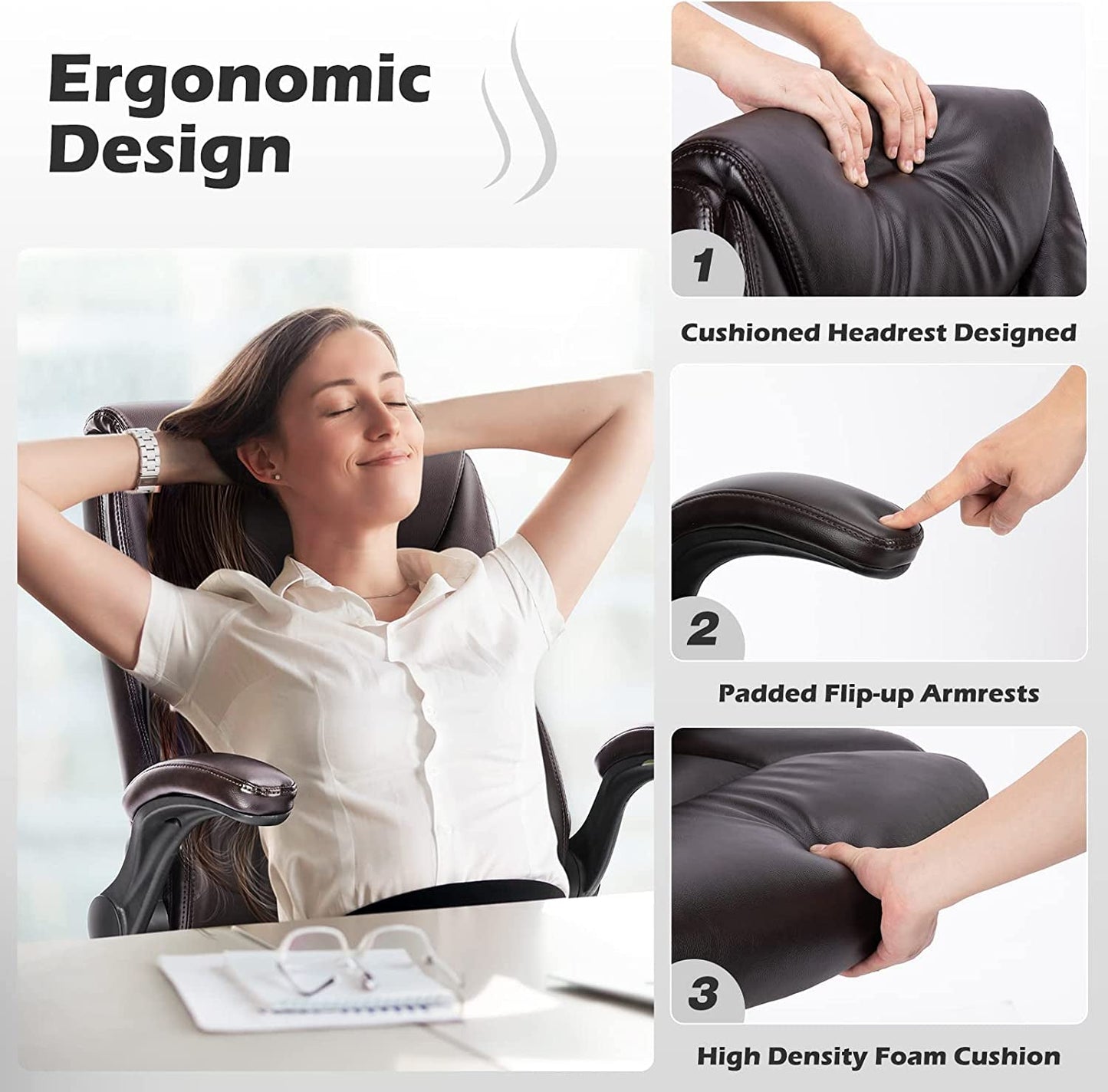 Ergonomic Executive Chair with High Back Support-2