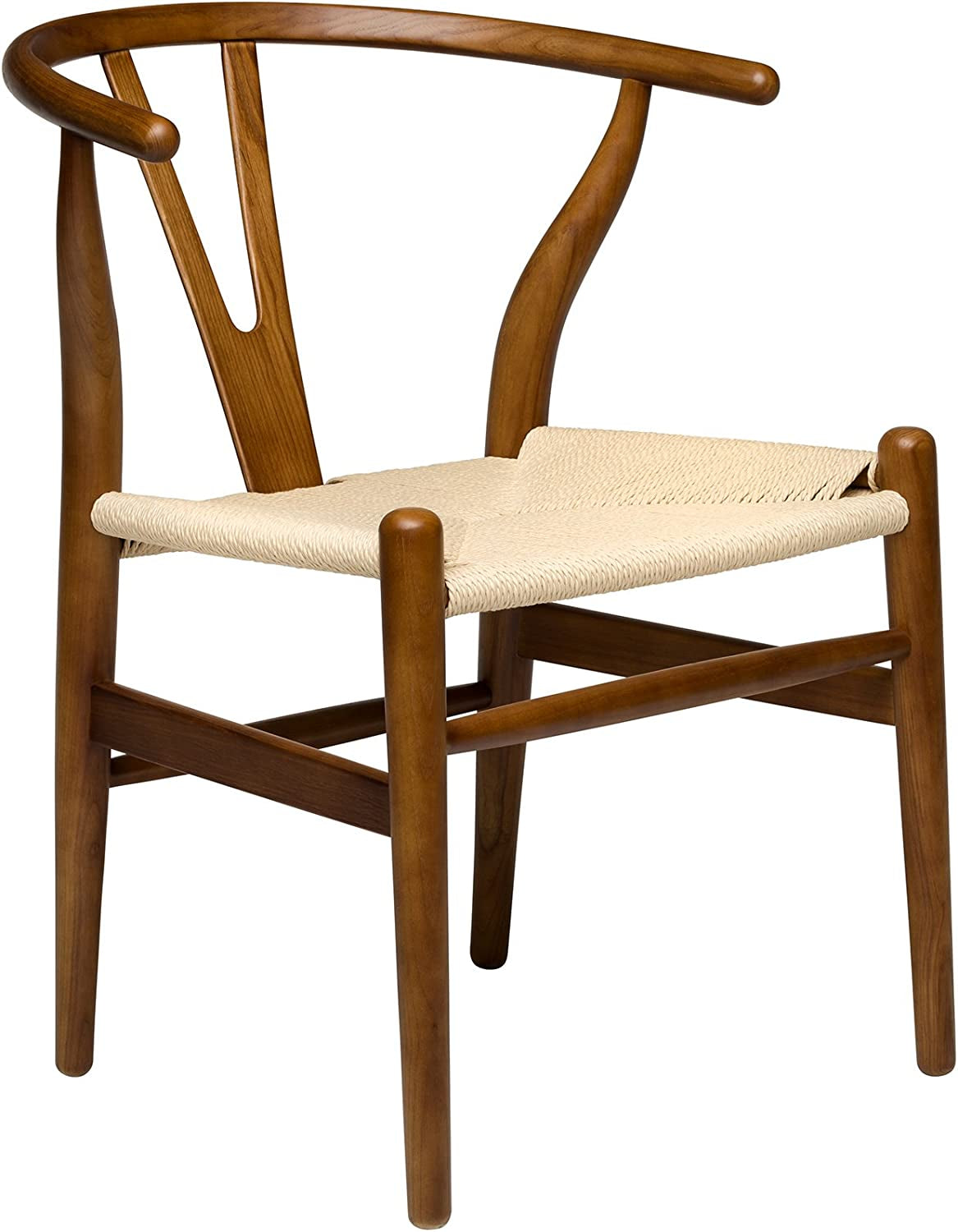 Hans Wegner Woven Seat Chair, Walnut/Natural-2