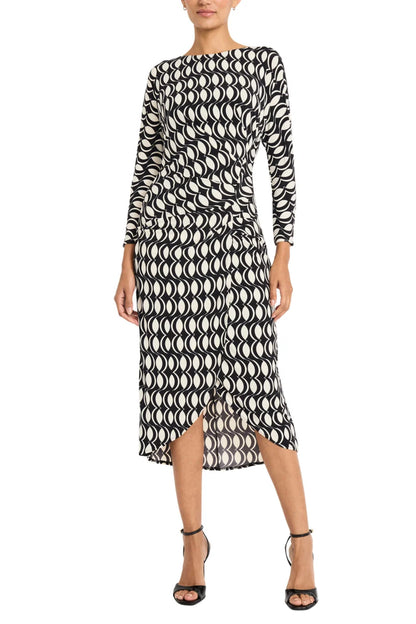 Maggy London Geo Print Midi Day Dress