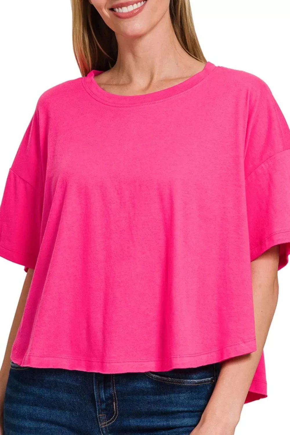 Zenana Cotton Round Neck Short Sleeve T-Shirt