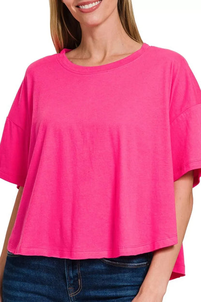 Zenana Cotton Round Neck Short Sleeve T-Shirt