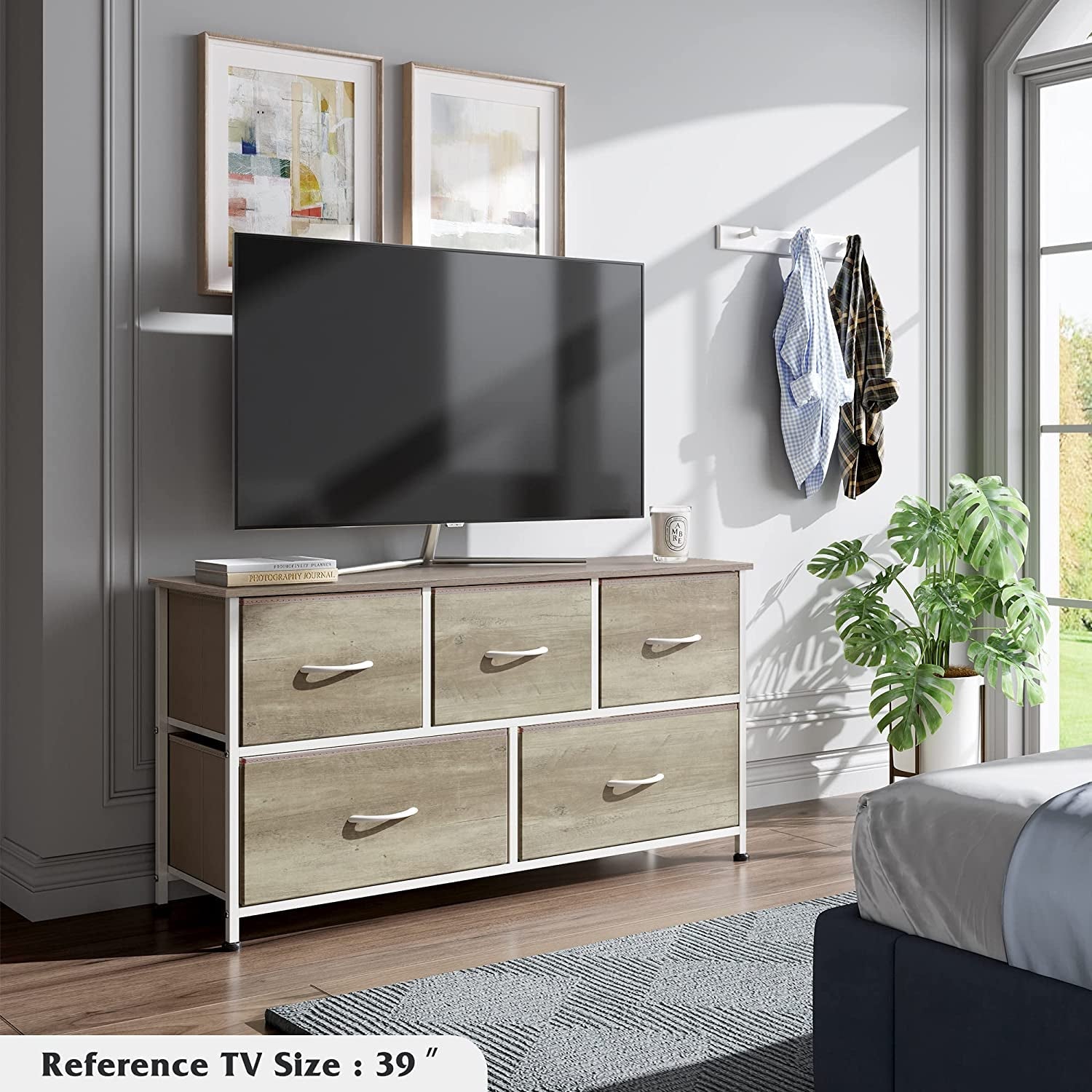 5-Drawer Wide Fabric Dresser Organizer-1