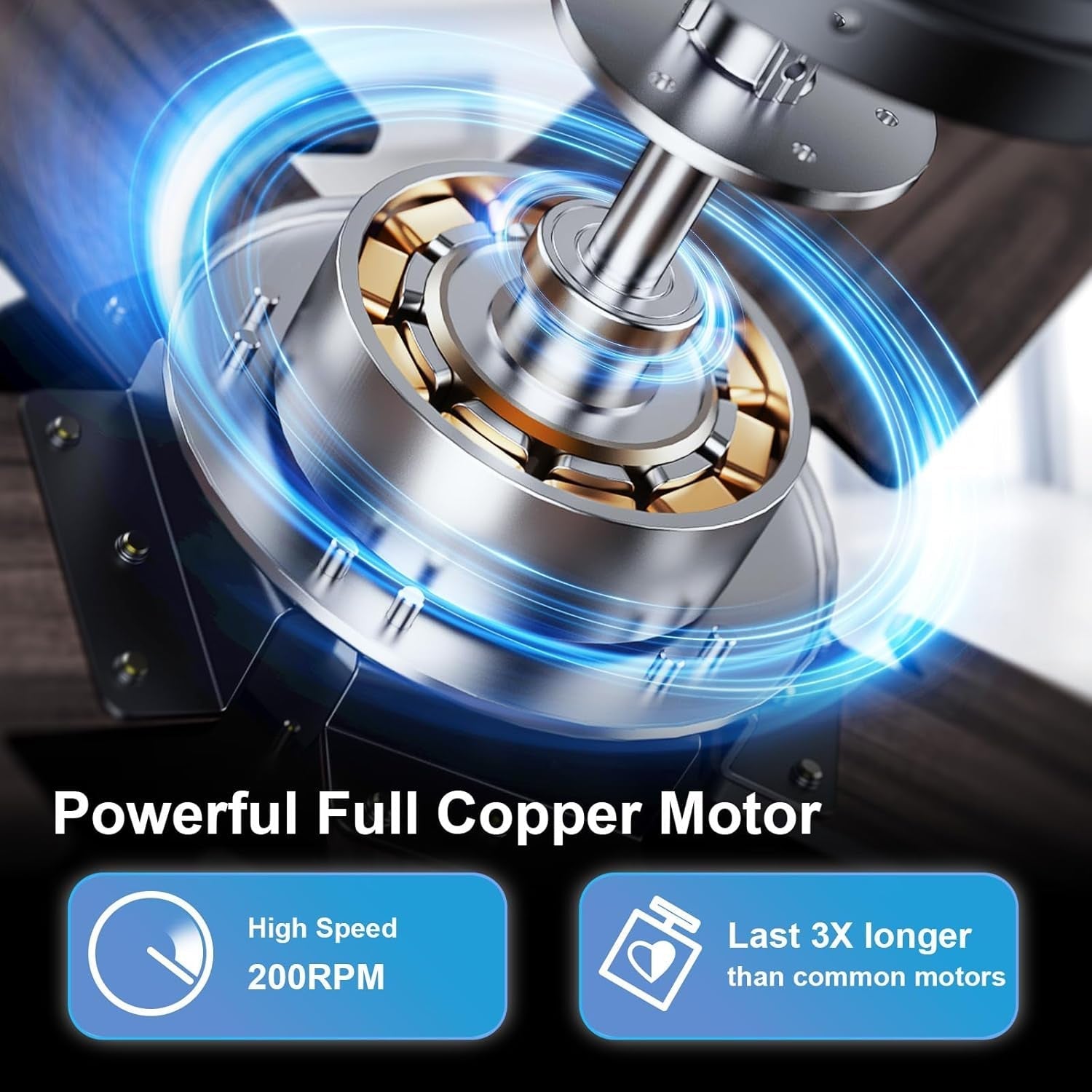 52" Ceiling Fan with Lights, Black Flush Mount Ceiling Fans, 5 Blades Low Profile Ceiling Fans, 6 Speeds DC Reversible, Dimmable, Modern Ceiling Fans for Bedroom, Living Room and Garage-3