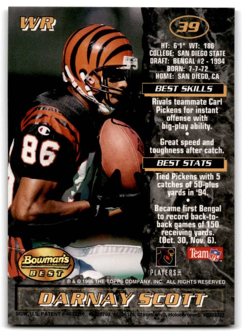 1995 Bowman’s Best Darnay Scott Cincinnati Bengals #39