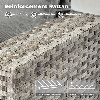 Modular Outdoor Wicker Sofa Set with Fire Pit-3