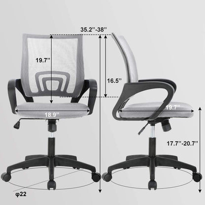 Office Chair Desk Chair Computer Chair Ergonomic Executive Swivel Rolling Chair with Lumbar Support Arms Adjustable Task Chair for Women Adults, Grey-2