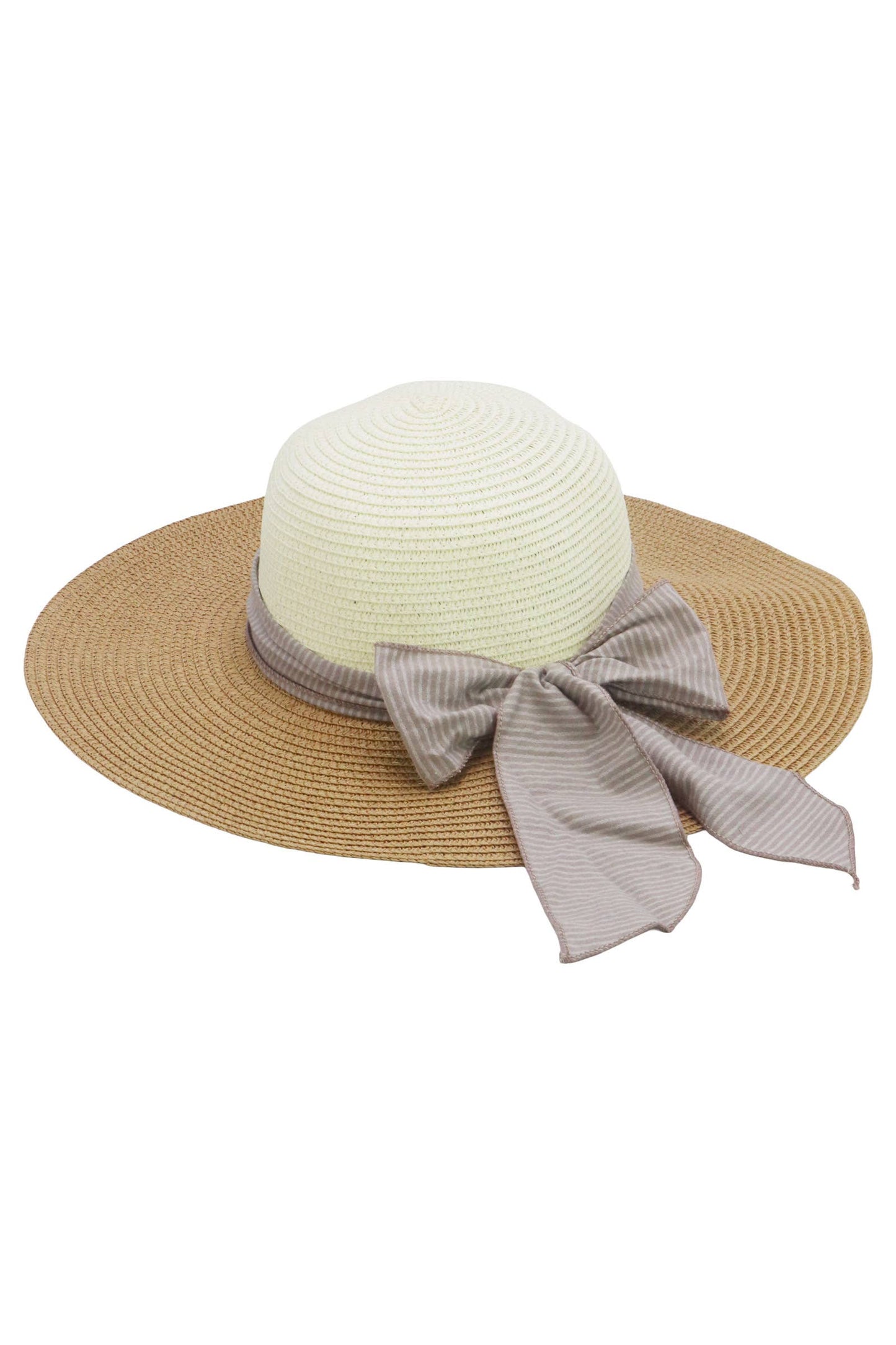 LAST ONES! Two-Tone Summer Hat w/Bow, See Both Colors!
