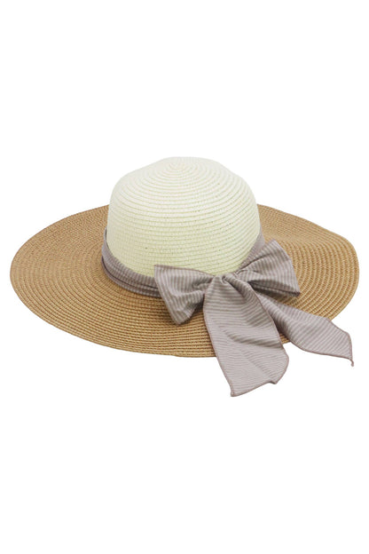 LAST ONES! Two-Tone Summer Hat w/Bow, See Both Colors!