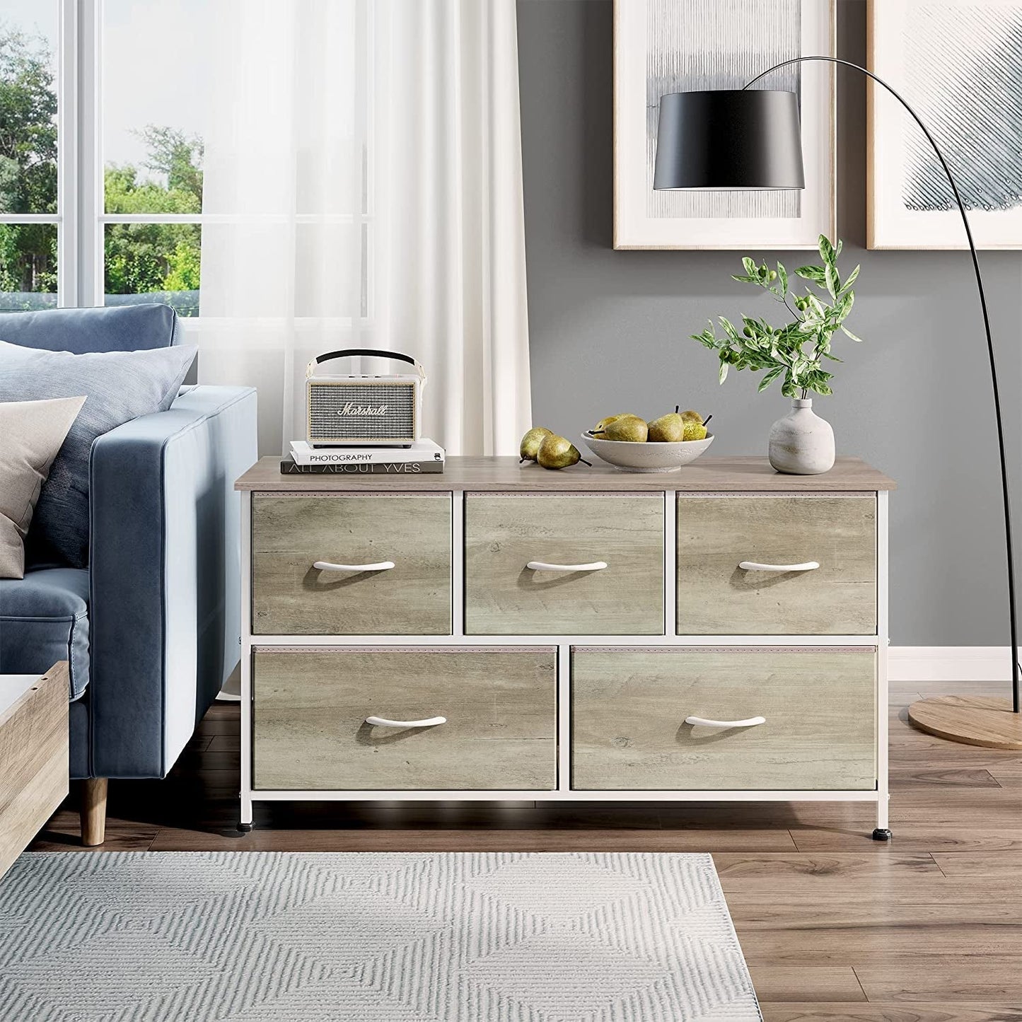 5-Drawer Wide Fabric Dresser Organizer-3