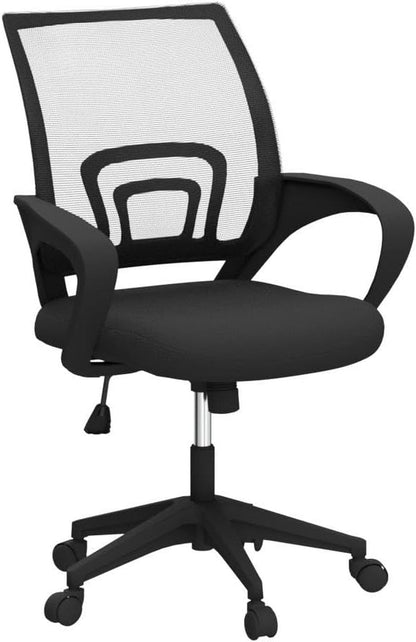 Office Chair Mid Back Swivel Lumbar Support Desk Chair, Height Adjustable Computer Ergonomic Mesh Chair with Armrest Black, 2-Pack-3