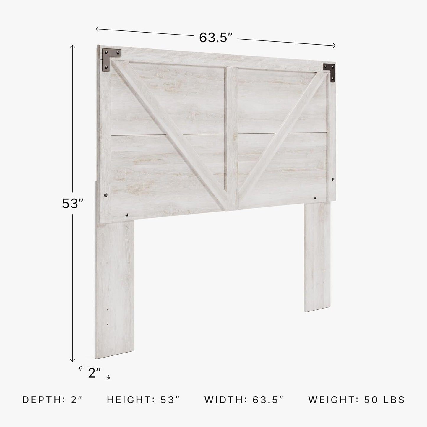 Modern Farmhouse Queen Headboard with Crossbuck Styling-1