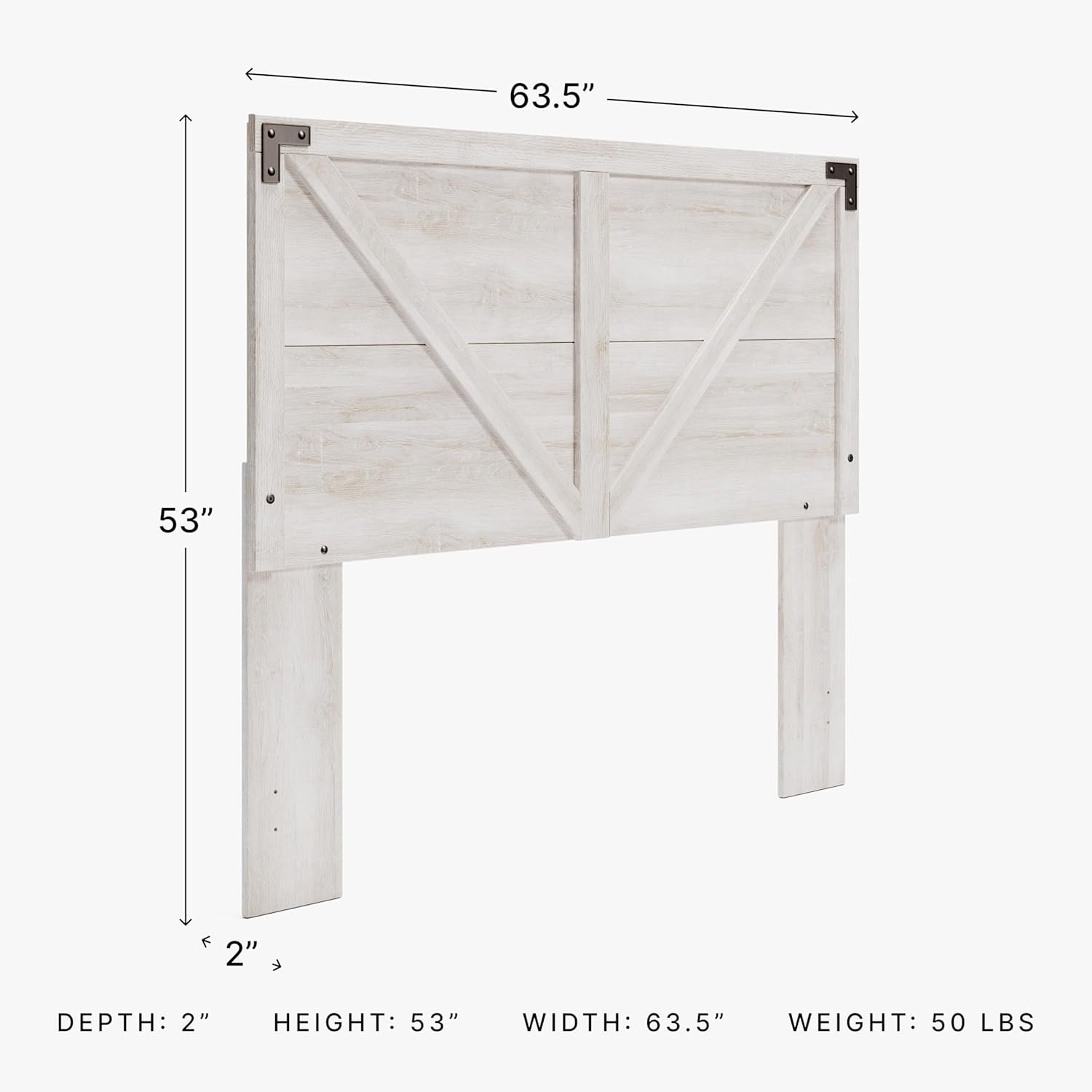 Modern Farmhouse Queen Headboard with Crossbuck Styling-1