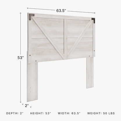 Modern Farmhouse Queen Headboard with Crossbuck Styling-1