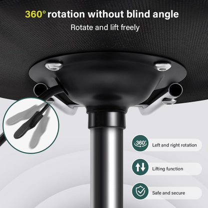 Square Swivel Stool with Wheel for Work SPA Shop Massage Height-Adjustable and Cost-Effective Rolling Stool Chair with Back (Green)-3