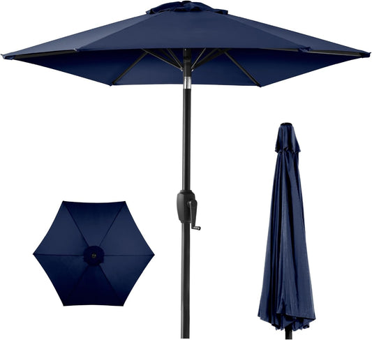 7.5ft Navy Patio Umbrella Tilt Crank Steel-0