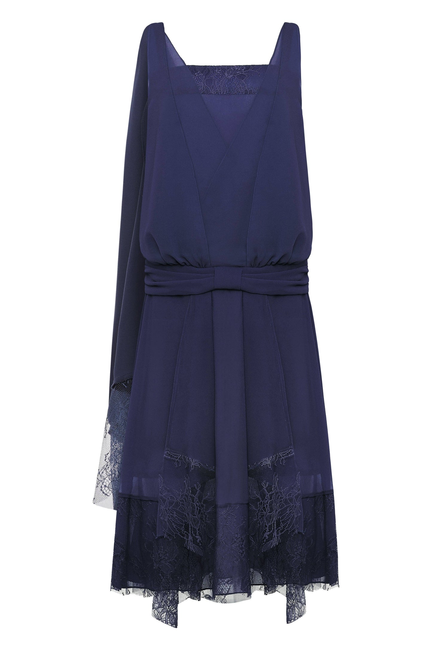 Classic Chiffon Lace Day Dress, Navy or Burnt Orange, Sizes 6, 8, 10