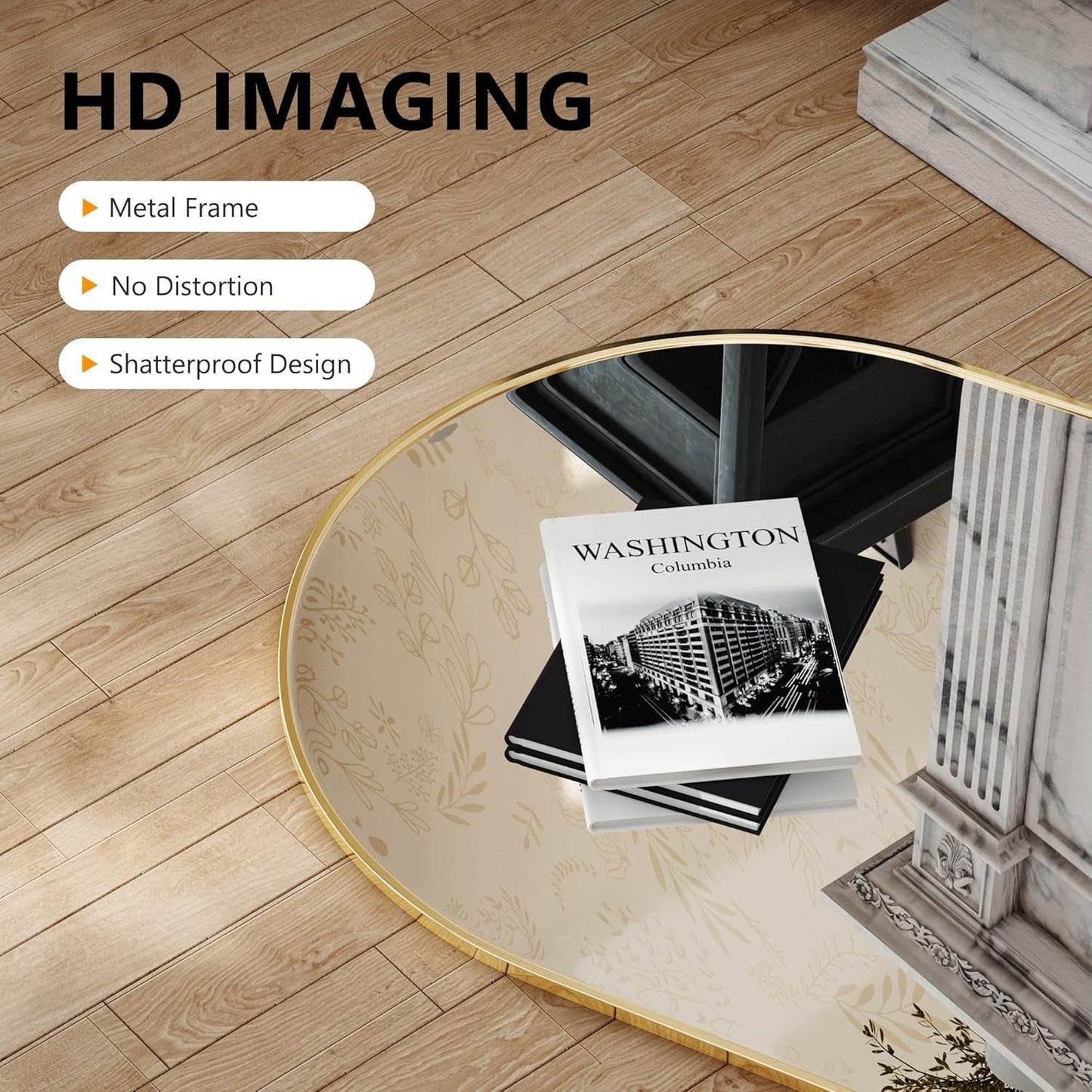 Gold Arched Wall Mirror: Bathroom, Vanity, Living Room-2