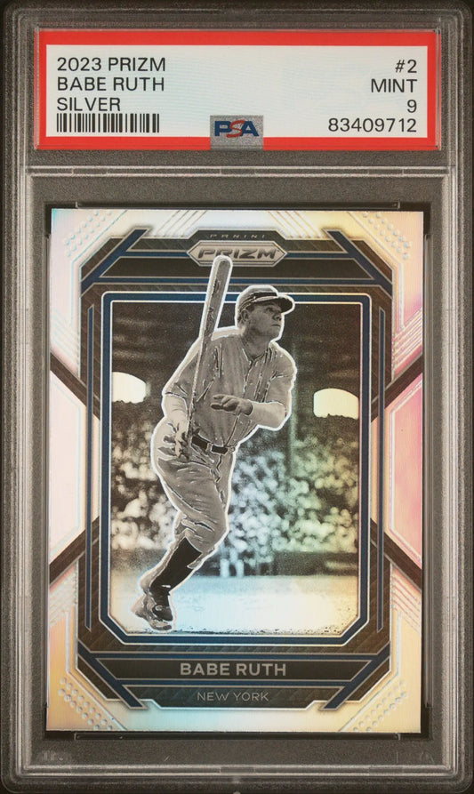 Graded Babe Ruth baseball card from Panini Prizm for Columbia Hobby collectors