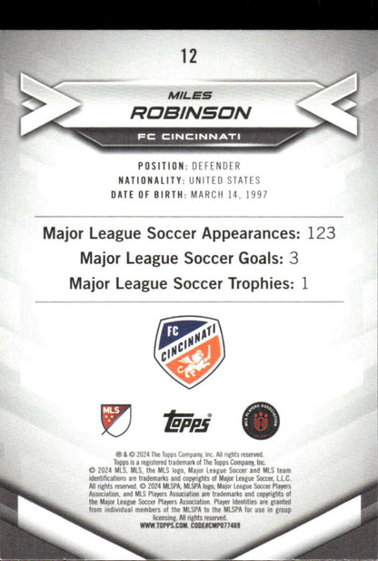 2024 Topps MLS Superstars #12 Miles Robinson NM-MT FC Cincinnati Soccer Card