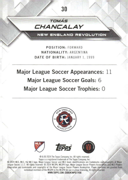 2024 Topps MLS Superstars #30 Tomas Chancalay NM-MT New England Revolution Soccer Card