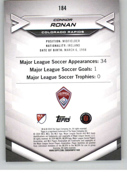 2024 Topps MLS Superstars Common Yellow #184 Connor Ronan NM-MT Colorado Rapids Soccer Card