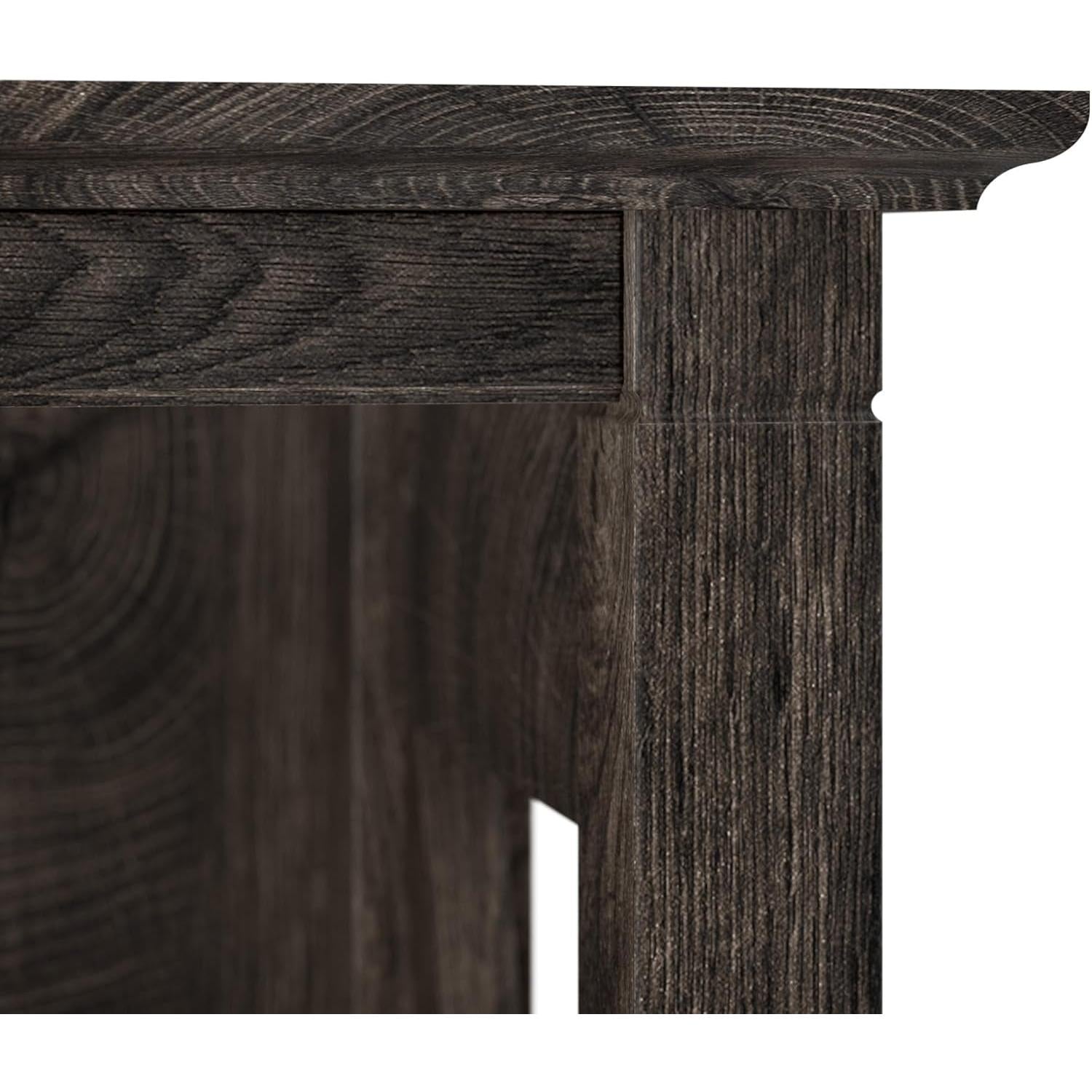 Bush Furniture Tall 5 Shelf Bookcase for Living Room or Home Office, Large Bookshelf, Modern Farmhouse Style, Key West Collection, Dark Gray Hickory-3