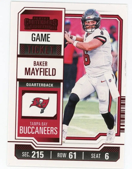 Baker Mayfield 2023 Panini Contenders Game Ticket Red #92 Tampa Bay Buccaneers card