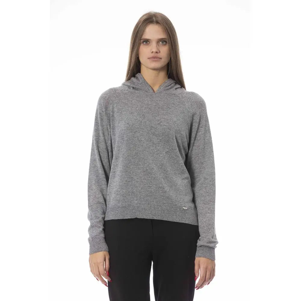 Baldinini Trend Gray Wool Women Sweater - M