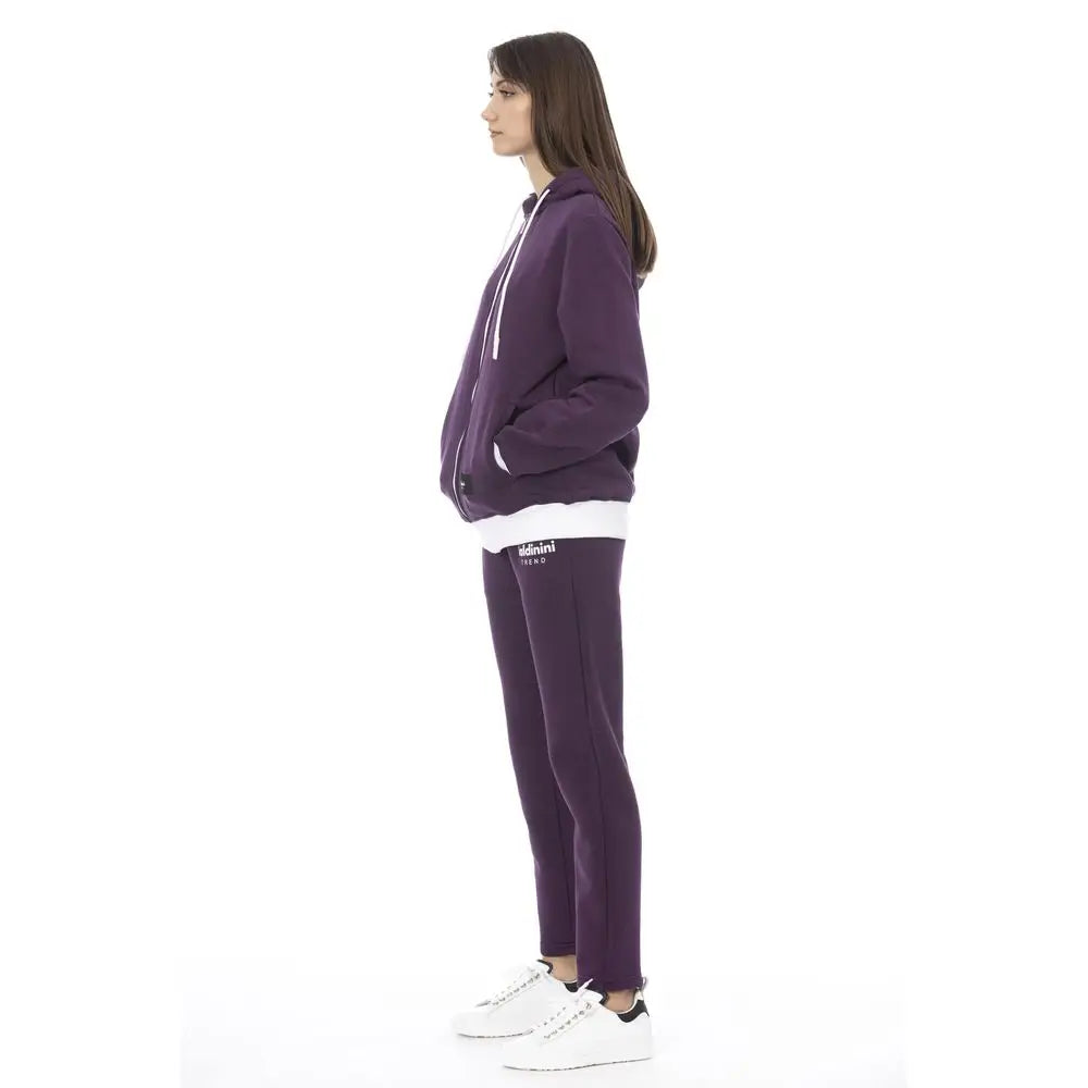 Baldinini Trend Purple Cotton Women’s Sweater - XXL