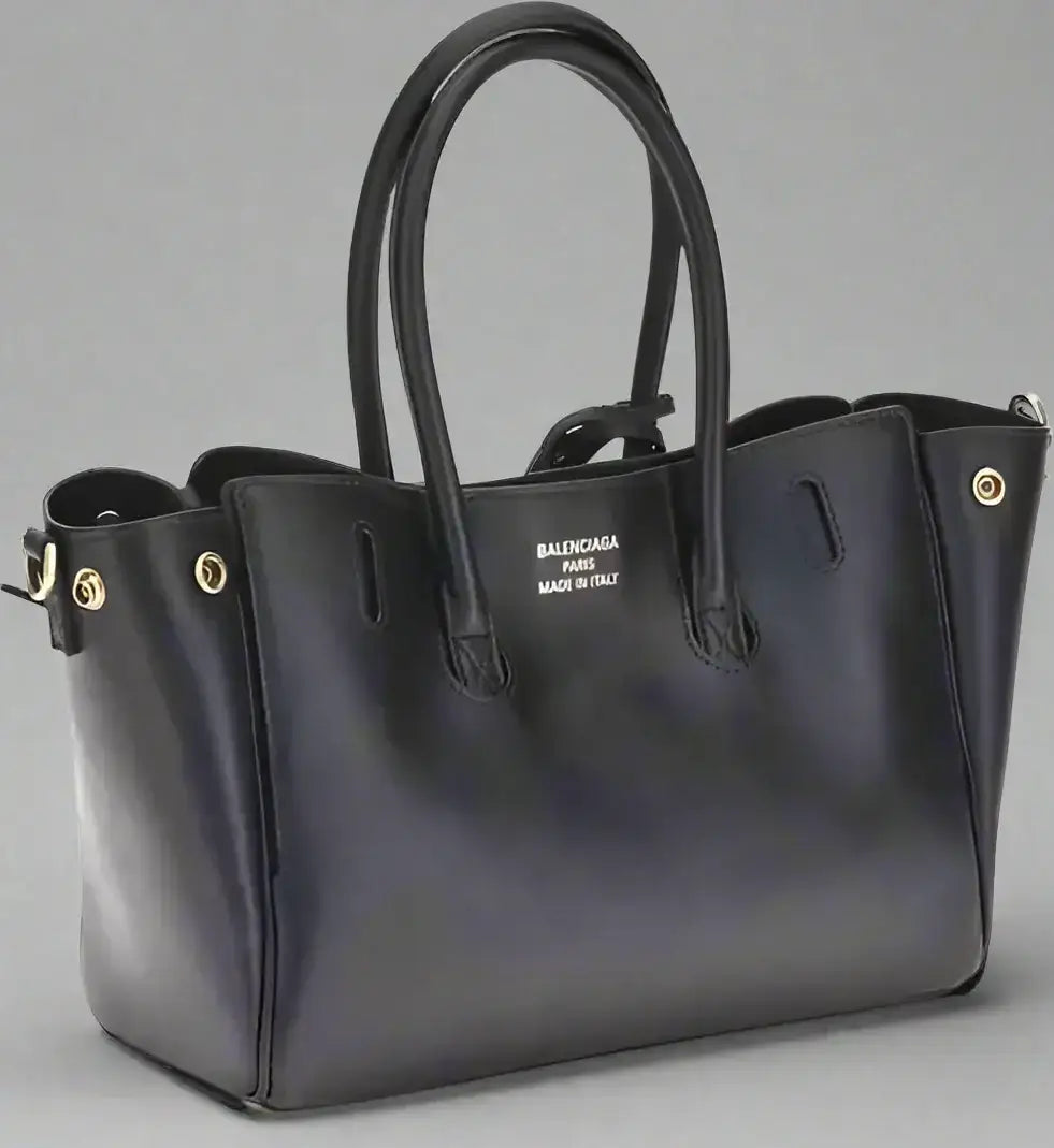 Black leather Balenciaga Bel Air mini handbag with two top handles